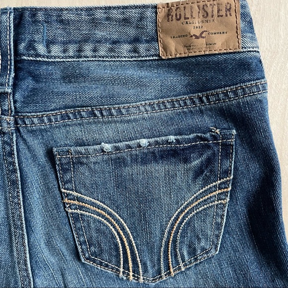 Hollister California Denim Blue Jeans Size 1 w25 Distressed Whiskering & Fading - Picture 10 of 11